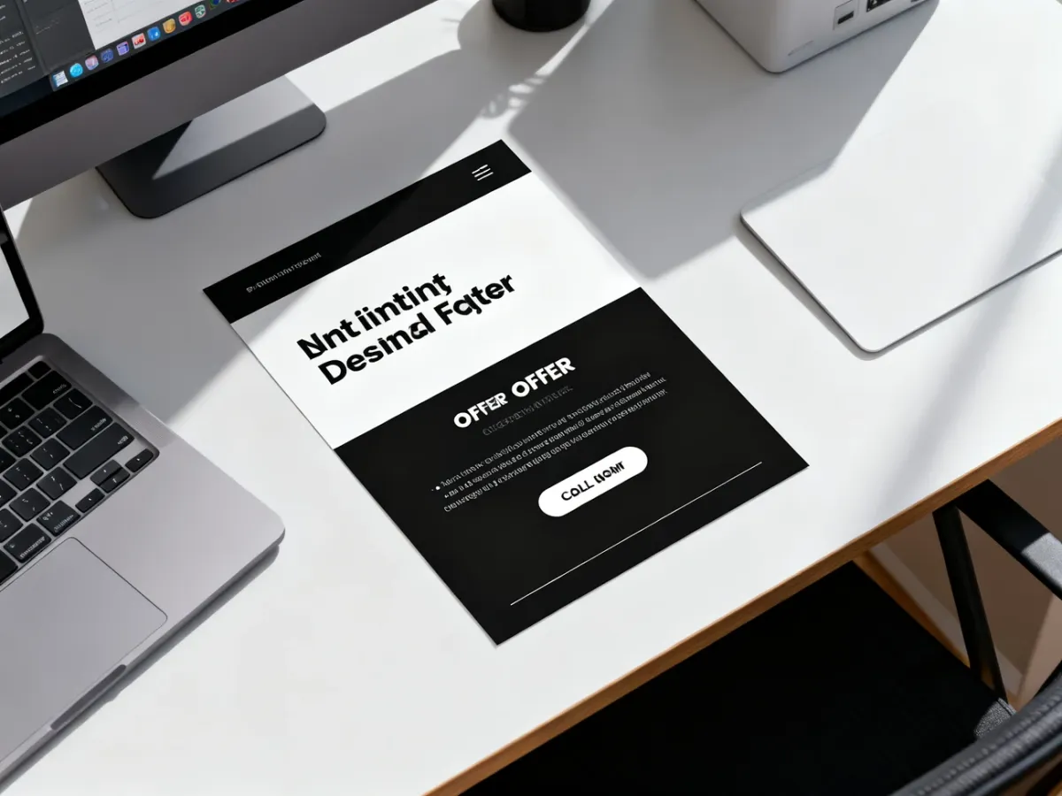 Minimalist flyer layout demonstrating clear visual hierarchy and strong contrast