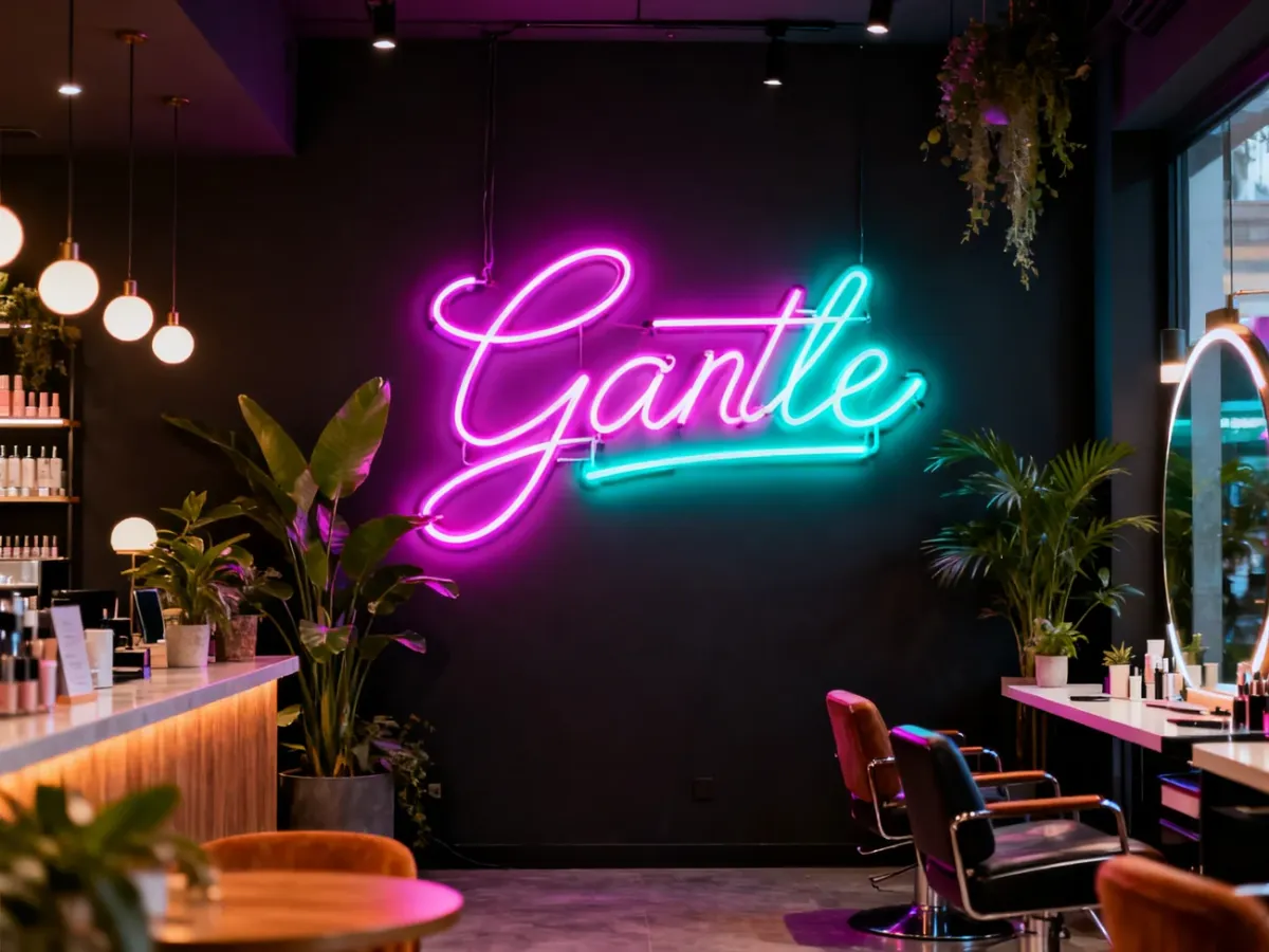 Kolorowy neon LED jako dekoracja wnętrza lokalu